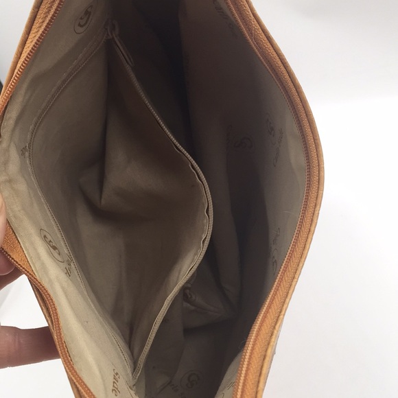 Carla Sade  Embossed Leather Yellow Hobo Bag - Picture 8 of 10